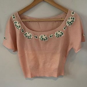 Vintage Cashmere short-sleeve sweater
